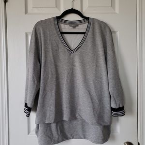 High Low, V Neck Long Sleeve Sweater